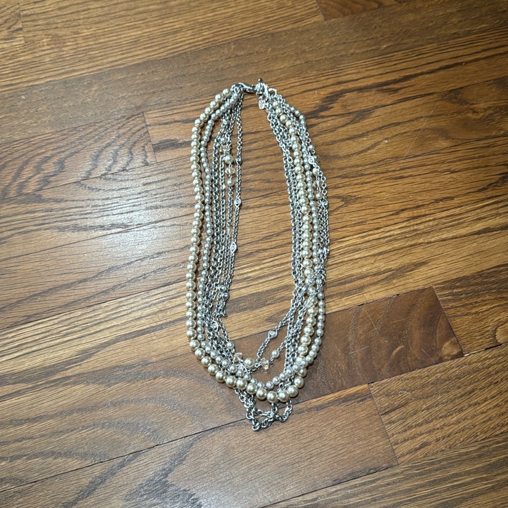 Lia Sophia silver and pearl necklace